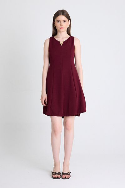 Rays Burgundy Accessory Detailed Sleeveless Mini Dress 2238