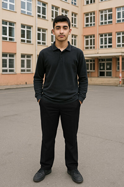 BARLİZ Ανδρικό παντελόνι Lycra με ίσια μπατζάκια για νεαρούς μαθητές γυμνασίου