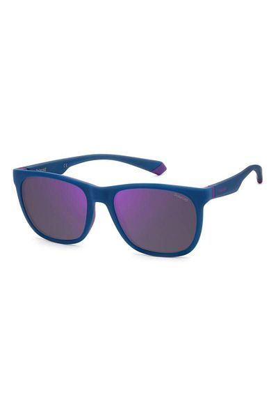 Polaroid Men's Sunglasses PLD 2140/S 802MF, Blue, Rectangular, 55 mm