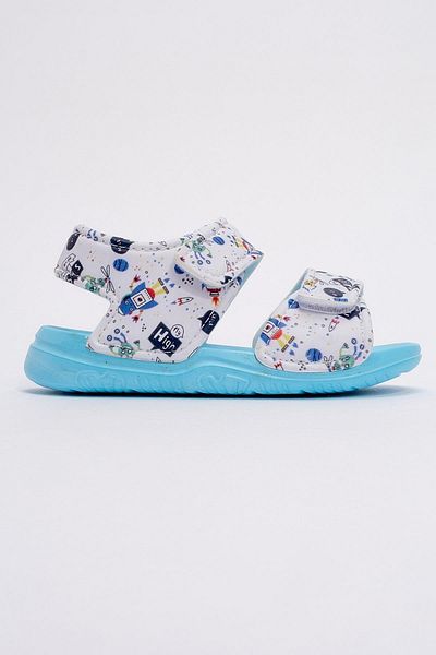 CCWAY AYAKKABI Children's Velcro Sandals 30-35 Turquoise Blue
