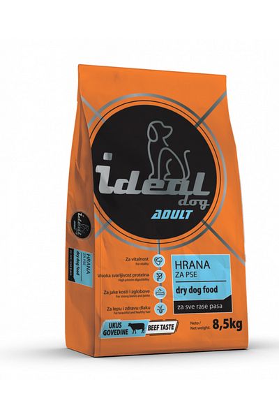 Gebi IDEAL DOG ​​ADULT 8,5 Kg - Hrană uscată pentru câini adulți, amestec complet pentru toate rasele și mărimile, 21% proteine