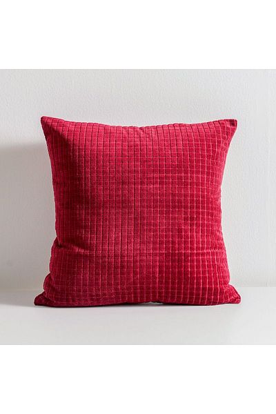 Danube Home Gleam Dyed Velvet Cushion Cover - Burgundy - 45x45 cm | Cotton Couch Pillow Cover