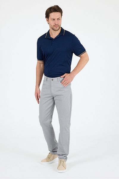 Rodi Men's Regular Fit Gabardine 98% Cotton 2% Elastane Comfortable Casual Classic Straight Cut Trousers 1162