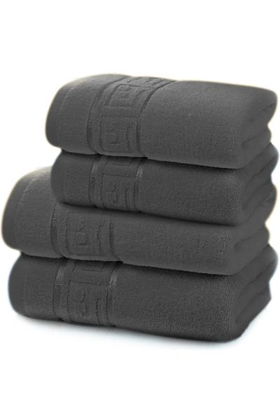 Modis Set 4 Premium Bath Towels, 50x90 cm, 70x140 cm, Black