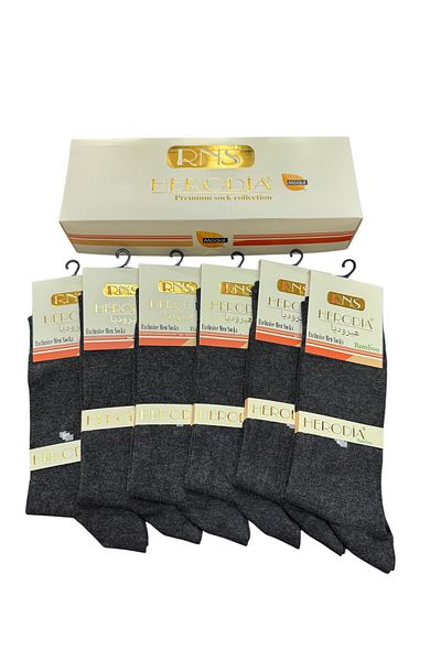 ENFAEL 6 Pairs of Modal Men's Seamless Dark Gray (Washable Fragrant) Socks Boxed
