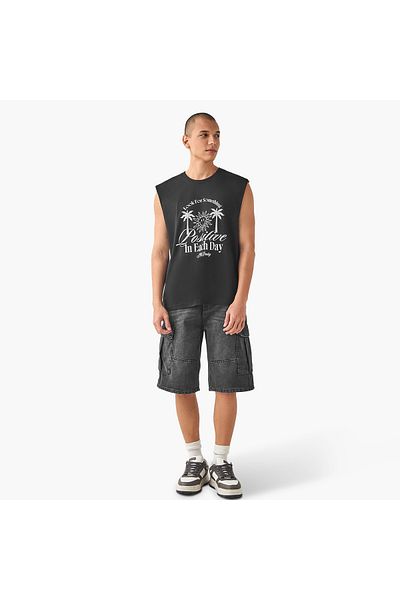 SP Characters Graphic Print Sleeveless Vest