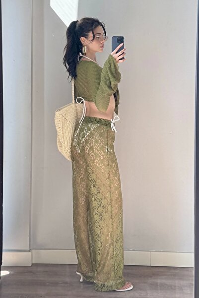 Eka Women's Green Lace Trousers 1017-0170