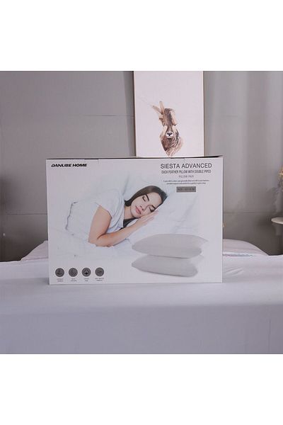 Danube Home Siesta Advanced Duck Feather Pillow 2Pcs Set 50X70Cm White | Cotton/Duck Feather Pillow