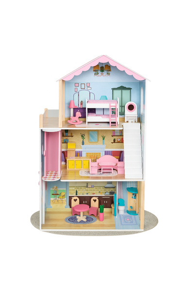 Factory Price بيت الدمية الخشبي الكبير للأميرة الصغيرة للأطفال - أثاث مصغر مفصل - أ