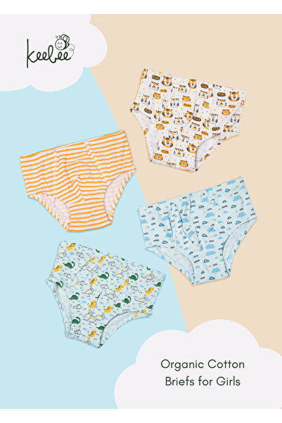 KeeBee 4 Pack Boys Briefs 95% Organic Cotton 5% Elastane, Soft and Comfortabl...