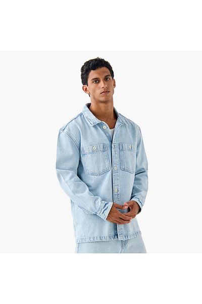 Lee Cooper Relaxed Fit Denim Shirt with Chest Pockets