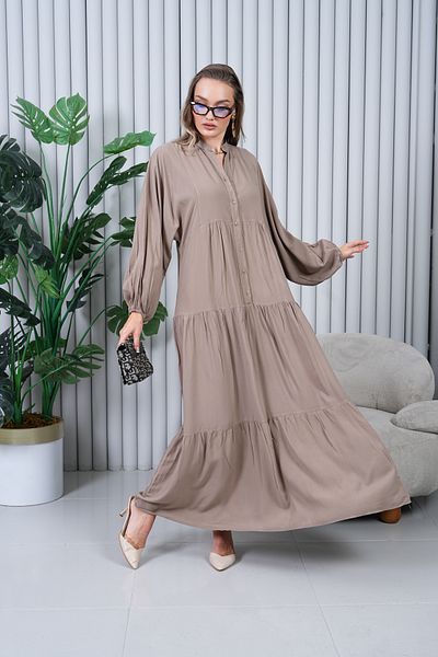 EL jadida Women's Plus Size Hijab Viscose Dress Black
