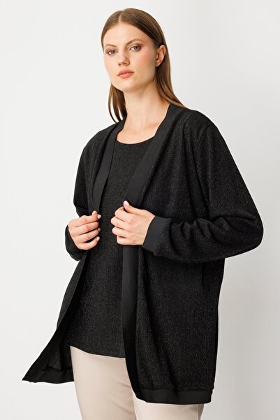 ON 51902 Cardigan with Black Striped Edges Long Cardigan