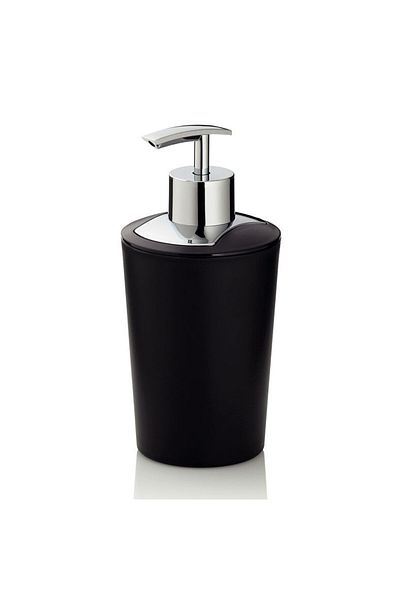 Kela Soap dispenser MARTA black plastic H 17cm / Ø 8cm / 350