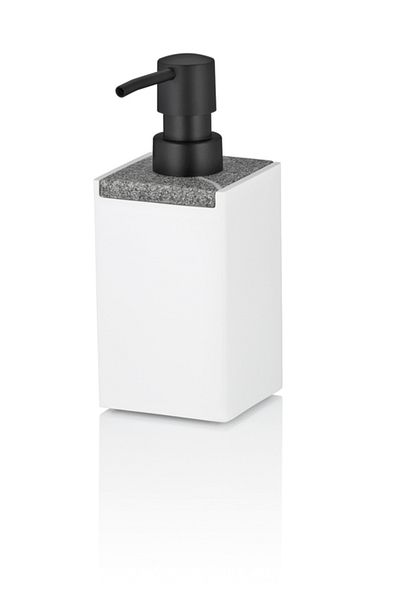 Kela Cube soap dispenser, white polyresin, 300 ml