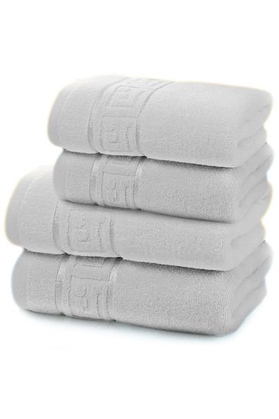 Modis Set 4 Premium Cotton Bath Towels, 50X90 cm, 70x140 cm, Gray