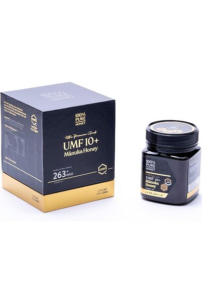 100% Pure New Zealand Honey 100% Manuka Honey UMF 10+ (MGO 261+) Raw Manuka Honey 8.8 Oz Pure New Zealand (250g Bottle) Non-GMO