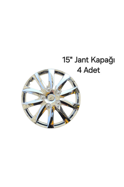 gcstore 15" Parlak Nikelaj Jant Kapağı 4 Adet Taiwan Malı 1.kalite