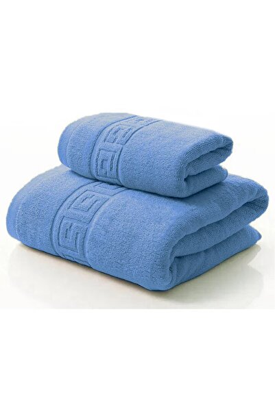 OEM Set 2 prosoape de baie, 100% bumbac, 500 g/m², 50x90 cm, 70x140 cm, Albastru