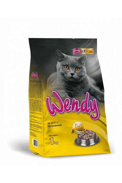 WENDY Dry Food for Cats of All Breeds, Complete Blend with Chicken Flavor, 1 kg