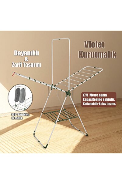 Genel Markalar Violet Alüminyum Çamaşır Kurutmalık, Sağlam ve Şık Tasarım