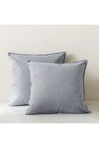 Danube Home Meadow Cushion Cover Set of 2 - Dark Grey - 45x45 cm | Polyester Couch Pillow Cover 811500137805