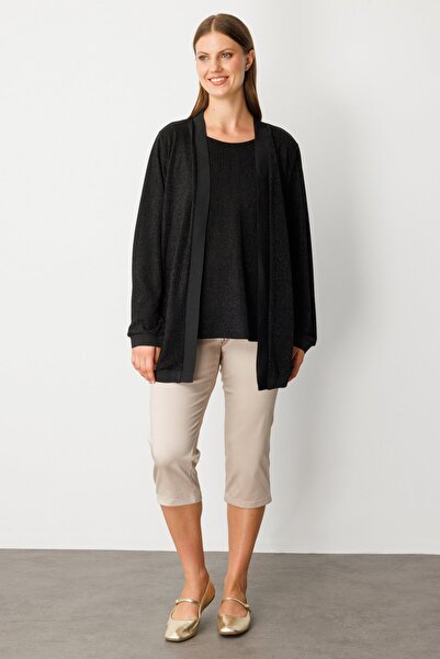 ON 51902 Cardigan with Black Striped Edges Long Cardigan