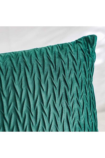 Danube Home Gleam Cushion - Dark Green - 45x45 cm | 100% Polyester Decorative Lightweight Throw Pillow