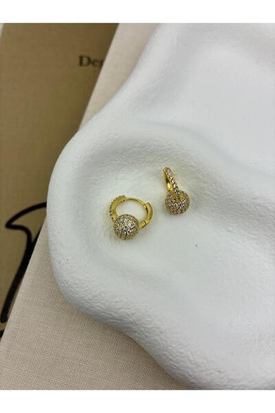 Hedef Bijuteri Zirkon Taşlı Ucu Toplu Tasarım Halka Küpe