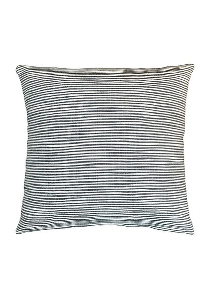 Danube Home Gleam Hand Woven Cushion 50X50Cm White/Charcoal | 100% Cotton Decorative Lightweight Throw Pillow
