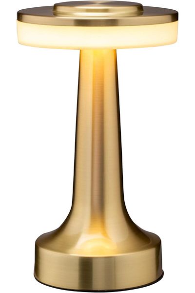 NO N4ME OBright Portable LED Desk Lamp with Touch Sensor, 3 Brightness Levels, Rechargeable Battery (Gold)