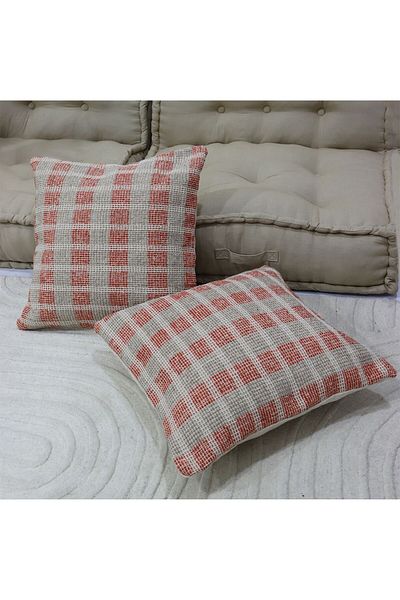 Danube Home Gleam Hand Woven Cushion 50X50Cm Rust/Beige | 80% Cotton + 20% Other Fibers
