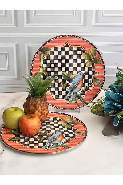 ROSSEV Paradise Enamel 2-Piece Serving Plate 30 cm