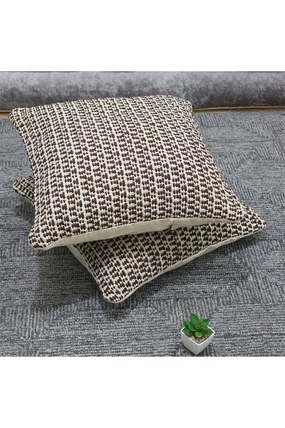 Danube Home Gleam Hand Woven Cushion 50X50Cm Mocha Brown | 80% Cotton + 20% Other Fibers