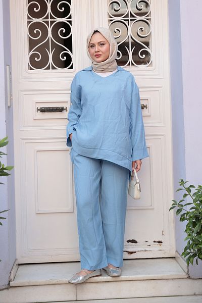 LOCCO Women's Double Suit Baby Blue