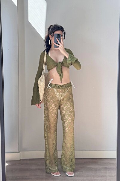 Eka Women's Green Lace Trousers 1017-0170