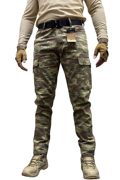 Polviton Men's Cargo Pants Tactical Combat Side Pockets