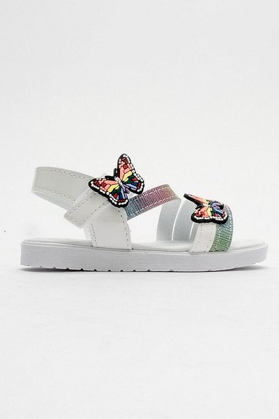 CCWAY AYAKKABI Children's Butterfly Sandals White