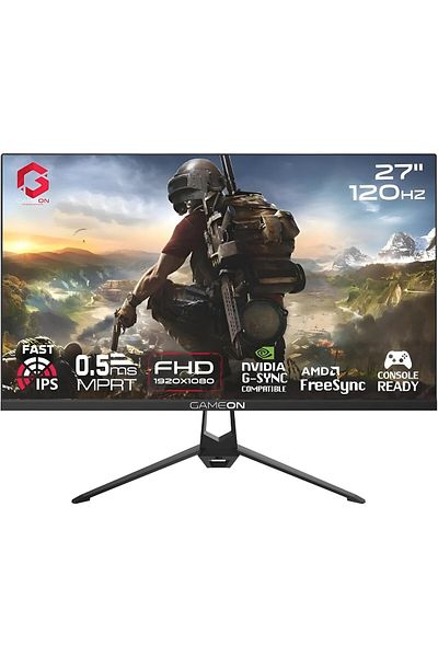GAMEON 27 Inch Gaming Monitor - FHD 1080P Computer Monitor 120Hz IPS 1ms Monitors - 16:9 Wide IPS ga