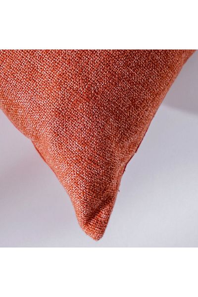 Danube Home Gleam Solid Texture Cushion Cover - Rust - 45x45 cm | Cotton Couch Pillow Cover