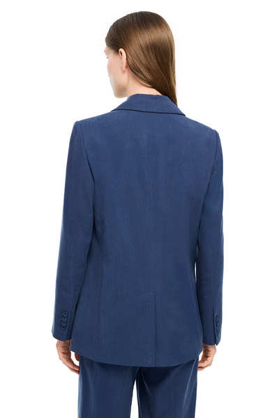 Perspective Navy Blue Loresi Regular Fit Jacket