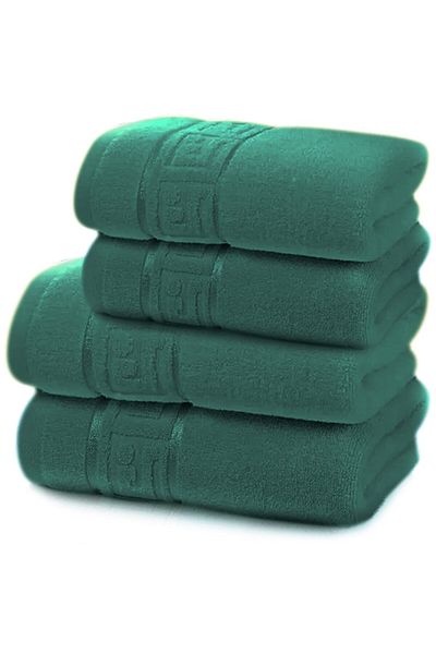 OEM Set 4 Prosoape de baie Bumbac calitate Premium, 50X90 cm, 70x140 cm, Verde