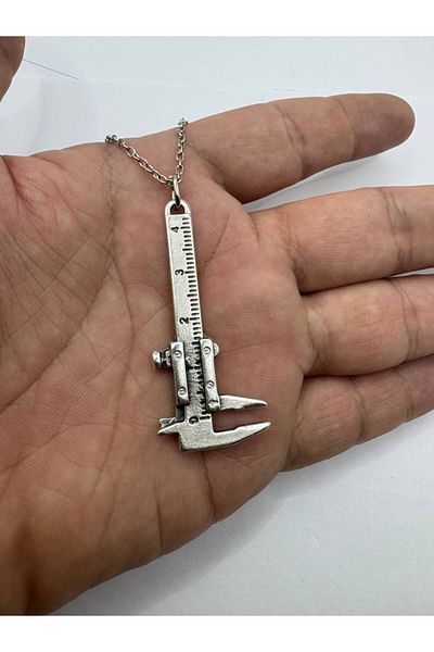 Herşey Nota Precision Craft – Repairman Unisex Necklace with Caliper Figure (60 cm Chain)