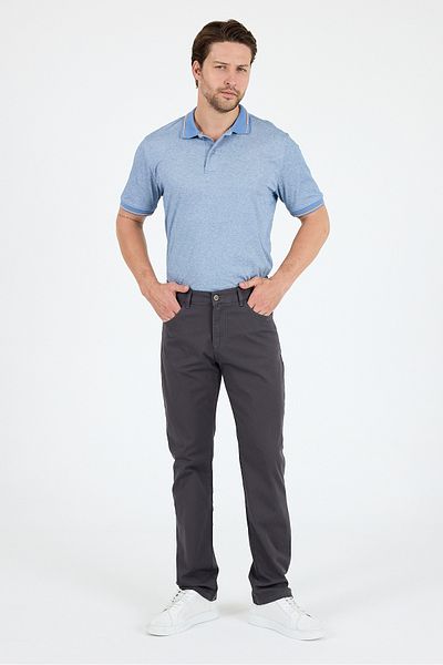 Rodi Men's Regular Fit Gabardine 98% Cotton 2% Elastane Comfortable Casual Classic Straight Cut Trousers 1162