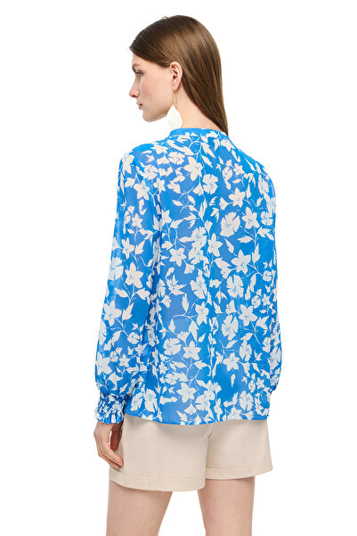 Perspective Bluză Catos Regular Fit guler rotund albastru alb