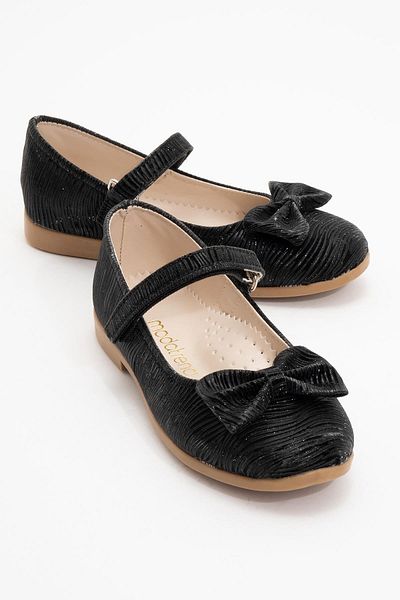 CCWAY AYAKKABI Children's Ribbon Shoes 26-30 Black