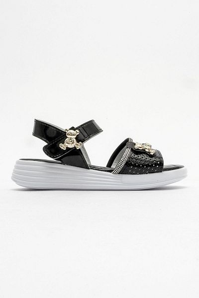 CCWAY AYAKKABI Children's Teddy Bear Stone Sandals Black