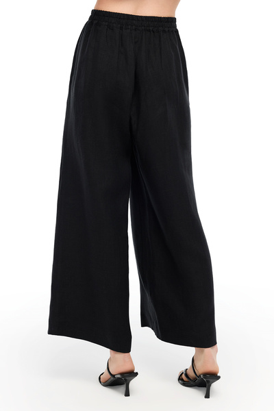 Perspective Black Holas Comfortable Fit High Waist Trousers