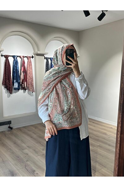 Merwiss Ethnic Pattern Μαλακό πορτοκαλί σάλι Milano