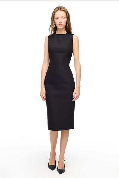 Perspective Μαύρο φόρεμα Dellas Slim Fit Midi μήκους